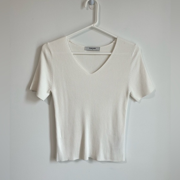🇰🇷 8seconds Ribbed Knit V Neck Top - Picture 5 of 6